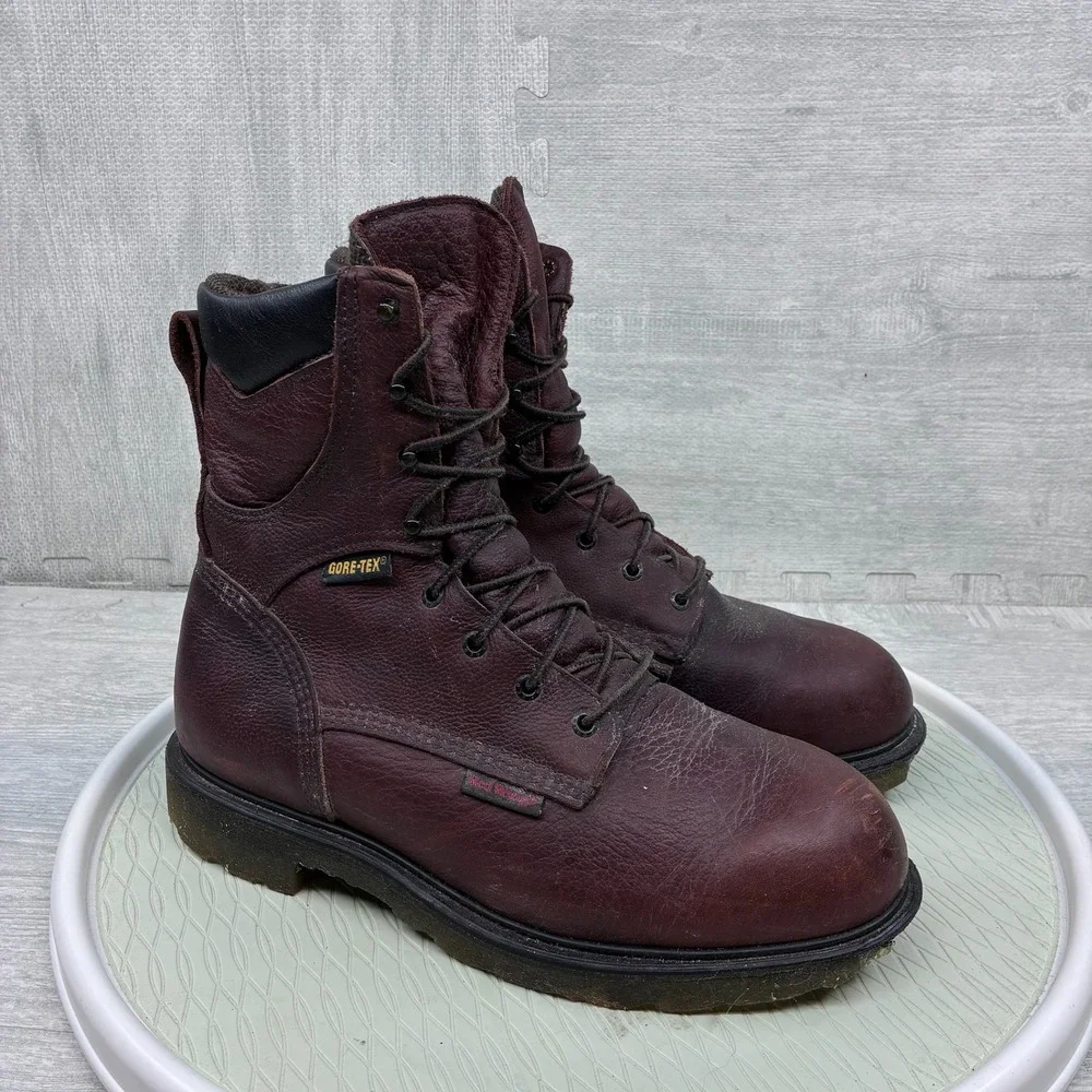 Red Wing 2412 Supersole Leather Work Boots Mens 11 Mahogany Red FLAWED